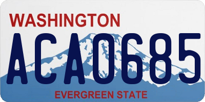 WA license plate ACA0685