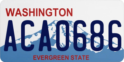 WA license plate ACA0686