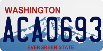 WA license plate ACA0693