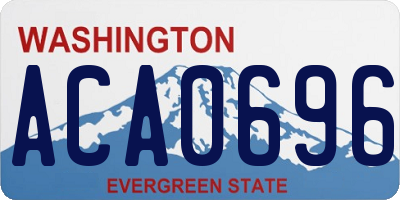WA license plate ACA0696
