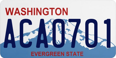 WA license plate ACA0701