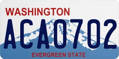 WA license plate ACA0702