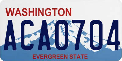 WA license plate ACA0704