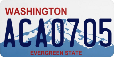 WA license plate ACA0705