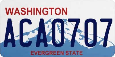 WA license plate ACA0707