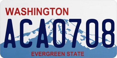 WA license plate ACA0708