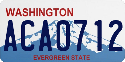 WA license plate ACA0712