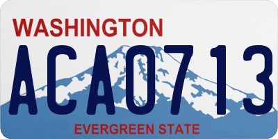 WA license plate ACA0713