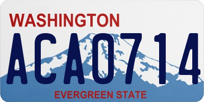 WA license plate ACA0714