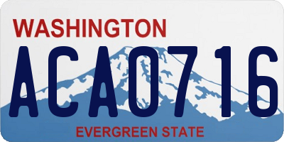WA license plate ACA0716