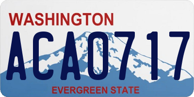 WA license plate ACA0717