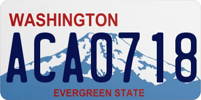 WA license plate ACA0718