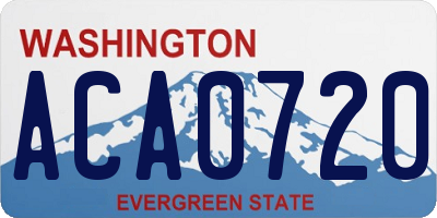 WA license plate ACA0720