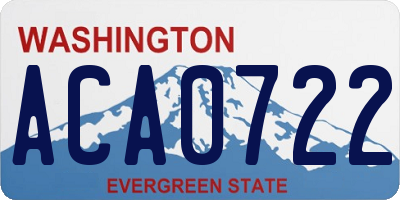WA license plate ACA0722