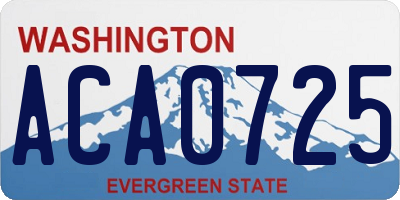WA license plate ACA0725