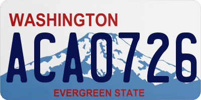 WA license plate ACA0726