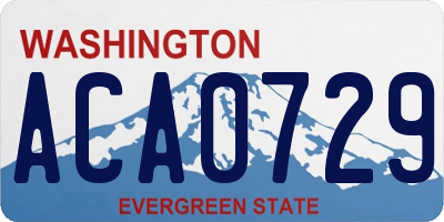 WA license plate ACA0729