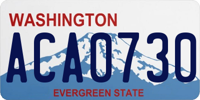 WA license plate ACA0730