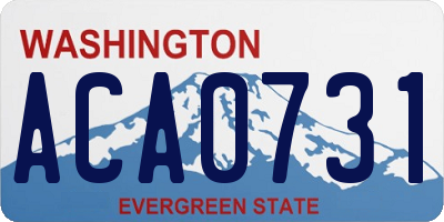 WA license plate ACA0731