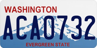 WA license plate ACA0732