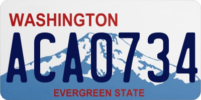 WA license plate ACA0734
