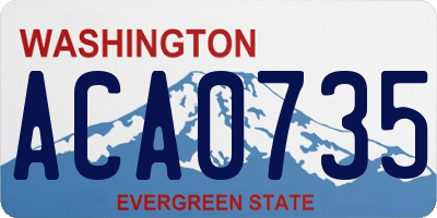 WA license plate ACA0735