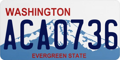 WA license plate ACA0736