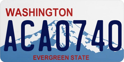 WA license plate ACA0740