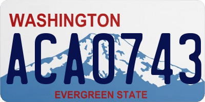 WA license plate ACA0743