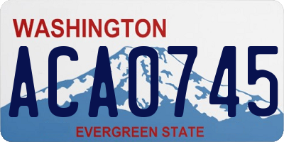 WA license plate ACA0745