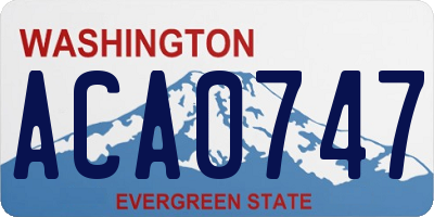 WA license plate ACA0747