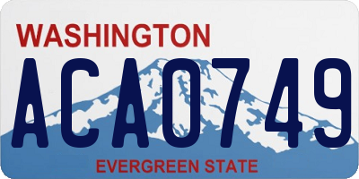 WA license plate ACA0749