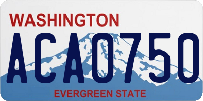 WA license plate ACA0750