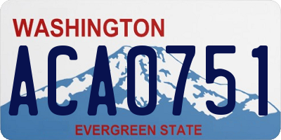 WA license plate ACA0751
