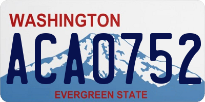 WA license plate ACA0752
