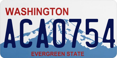 WA license plate ACA0754