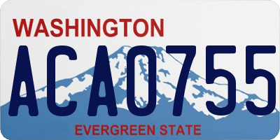 WA license plate ACA0755