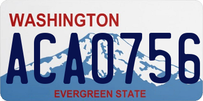 WA license plate ACA0756