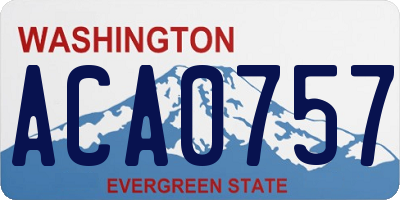 WA license plate ACA0757