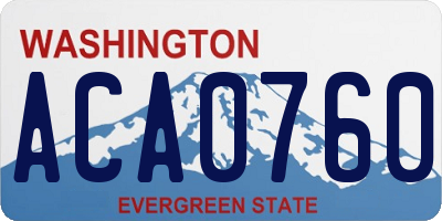 WA license plate ACA0760