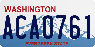 WA license plate ACA0761