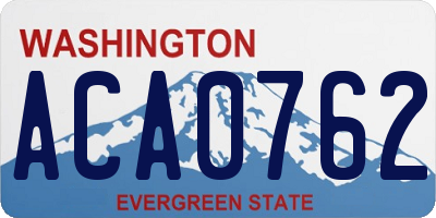 WA license plate ACA0762