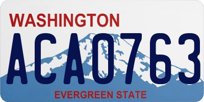 WA license plate ACA0763