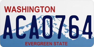 WA license plate ACA0764