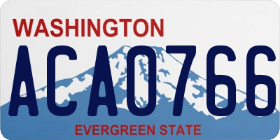 WA license plate ACA0766