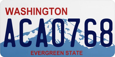 WA license plate ACA0768