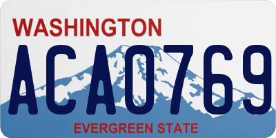 WA license plate ACA0769
