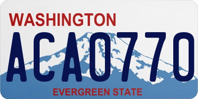 WA license plate ACA0770