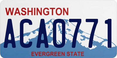 WA license plate ACA0771