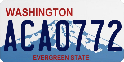 WA license plate ACA0772